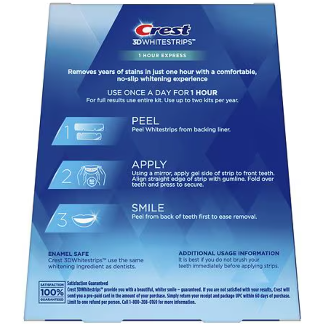 Crest 3D Whitestrips 1 Hour Express